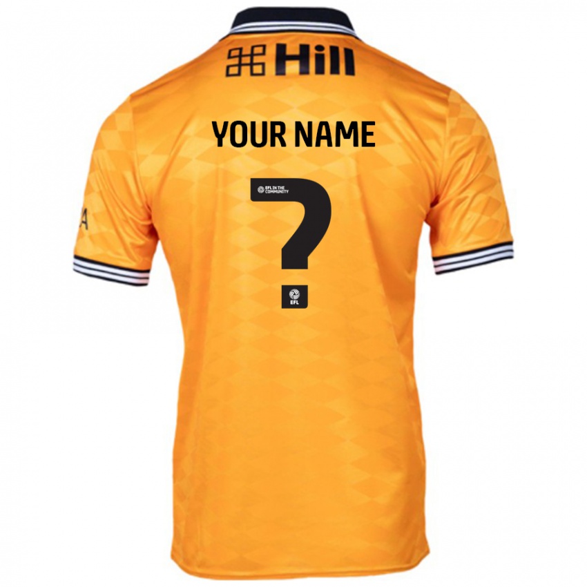 Kinderen Uw Naam #0 Oranje Thuisshirt Thuistenue 2024/25 T-Shirt