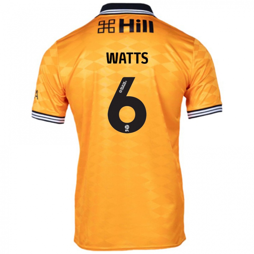 Kinderen Kell Watts #6 Oranje Thuisshirt Thuistenue 2024/25 T-Shirt