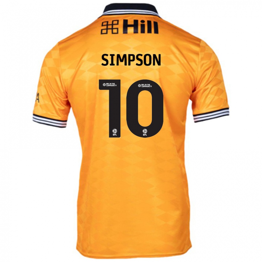 Kinderen Harley-Jean Simpson #10 Oranje Thuisshirt Thuistenue 2024/25 T-Shirt