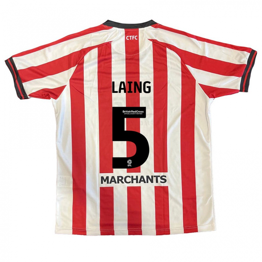 Kinderen Levi Laing #5 Rood Wit Thuisshirt Thuistenue 2024/25 T-Shirt