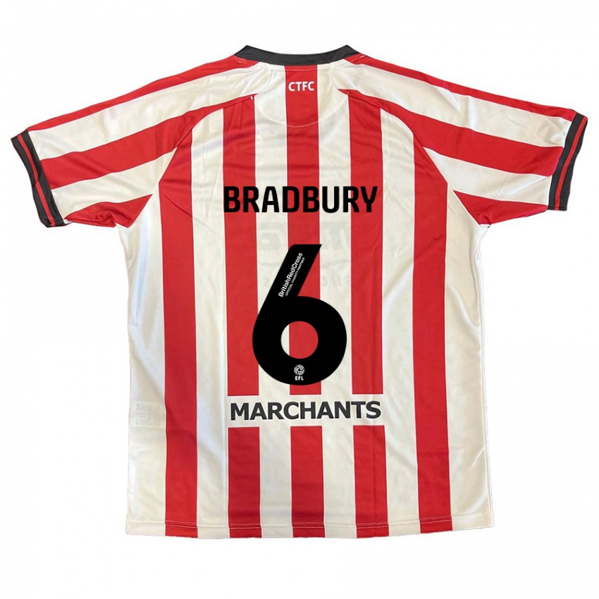 Kinderen Tom Bradbury #6 Rood Wit Thuisshirt Thuistenue 2024/25 T-Shirt