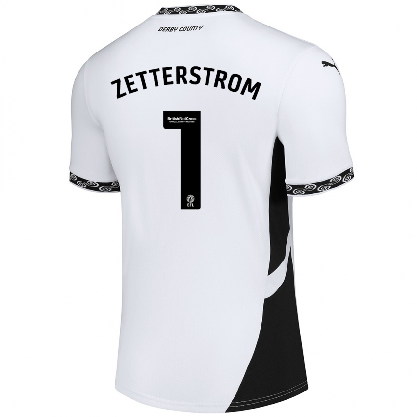 Kinderen Jacob Widell Zetterström #1 Wit Zwart Thuisshirt Thuistenue 2024/25 T-Shirt