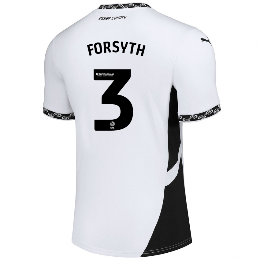 Kinderen Craig Forsyth #3 Wit Zwart Thuisshirt Thuistenue 2024/25 T-Shirt