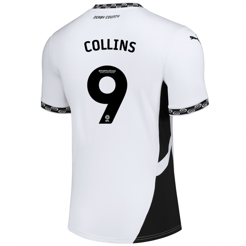 Kinderen James Collins #9 Wit Zwart Thuisshirt Thuistenue 2024/25 T-Shirt