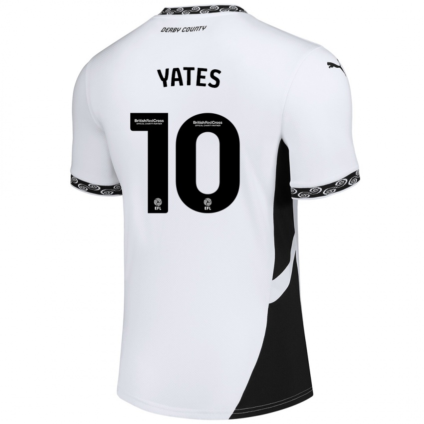 Kinderen Jerry Yates #10 Wit Zwart Thuisshirt Thuistenue 2024/25 T-Shirt