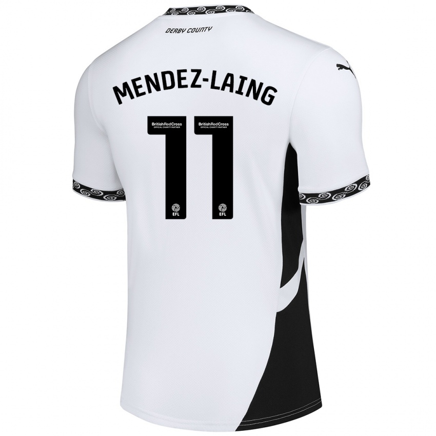 Kinderen Nathaniel Méndez-Laing #11 Wit Zwart Thuisshirt Thuistenue 2024/25 T-Shirt