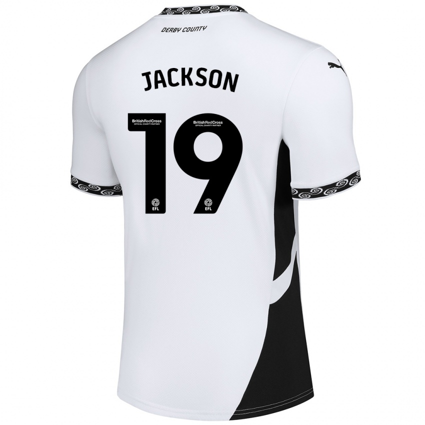 Kinderen Kayden Jackson #19 Wit Zwart Thuisshirt Thuistenue 2024/25 T-Shirt