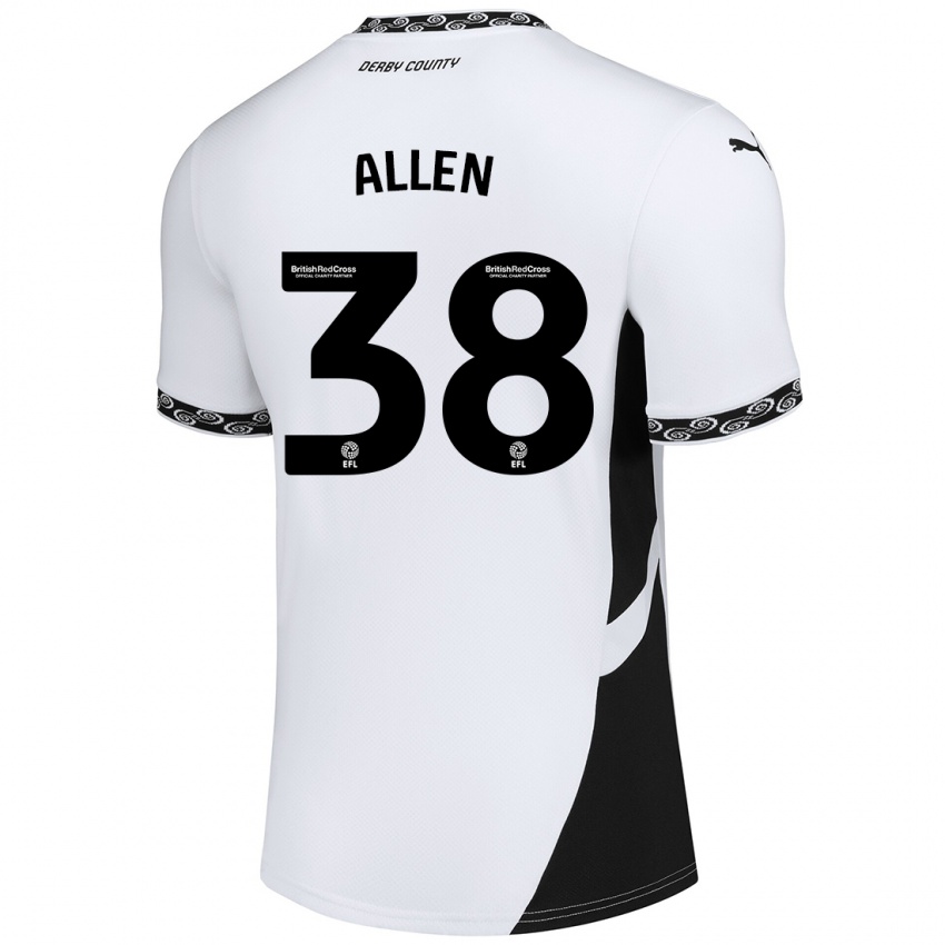 Kinderen Cruz Allen #38 Wit Zwart Thuisshirt Thuistenue 2024/25 T-Shirt