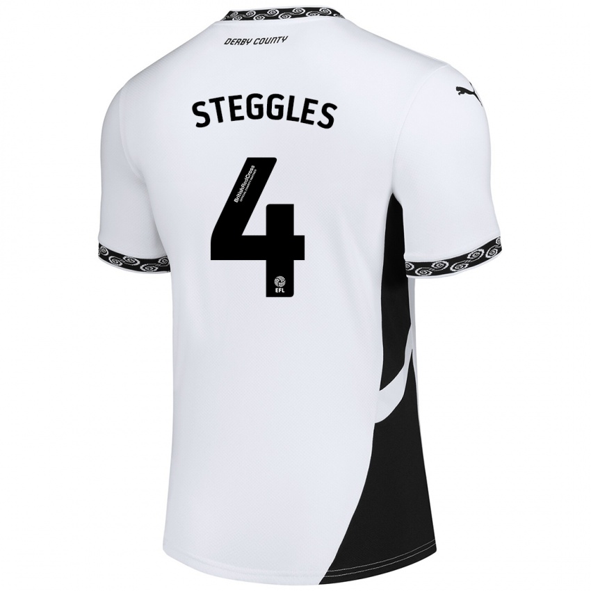 Kinderen Charlotte Steggles #4 Wit Zwart Thuisshirt Thuistenue 2024/25 T-Shirt