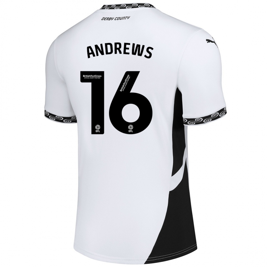 Kinderen Marli Rhodes-Andrews #16 Wit Zwart Thuisshirt Thuistenue 2024/25 T-Shirt