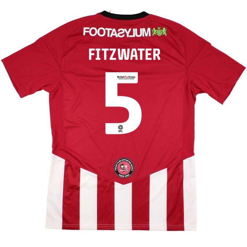 Kinderen Jack Fitzwater #5 Rood Wit Thuisshirt Thuistenue 2024/25 T-Shirt