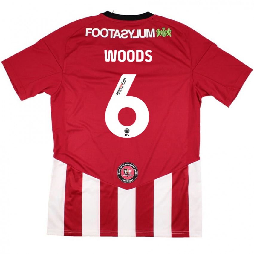 Kinderen Ryan Woods #6 Rood Wit Thuisshirt Thuistenue 2024/25 T-Shirt