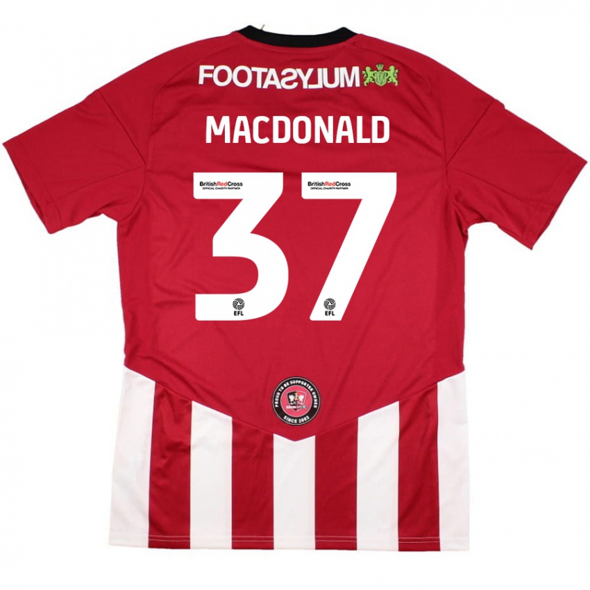 Kinderen Shaun Macdonald #37 Rood Wit Thuisshirt Thuistenue 2024/25 T-Shirt