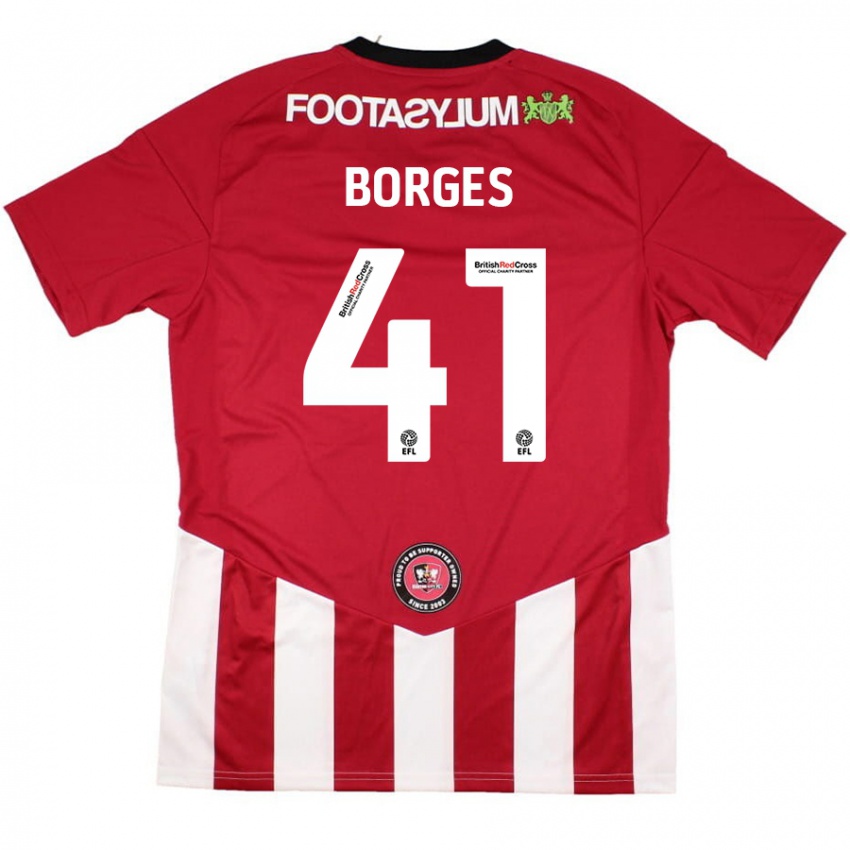 Kinderen Pedro Borges #41 Rood Wit Thuisshirt Thuistenue 2024/25 T-Shirt