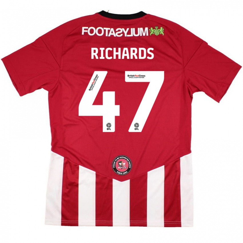 Kinderen Jake Richards #47 Rood Wit Thuisshirt Thuistenue 2024/25 T-Shirt