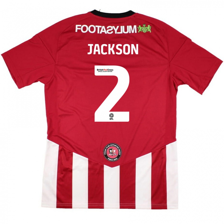 Kinderen Bow Jackson #2 Rood Wit Thuisshirt Thuistenue 2024/25 T-Shirt