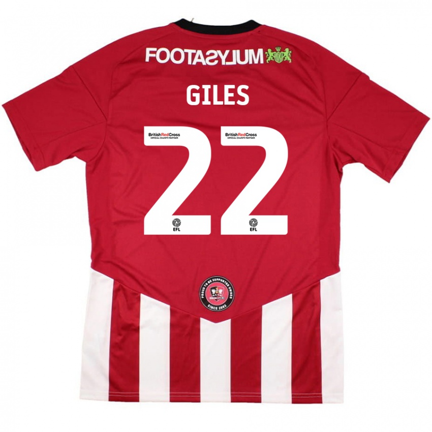 Kinderen Olivia Giles #22 Rood Wit Thuisshirt Thuistenue 2024/25 T-Shirt