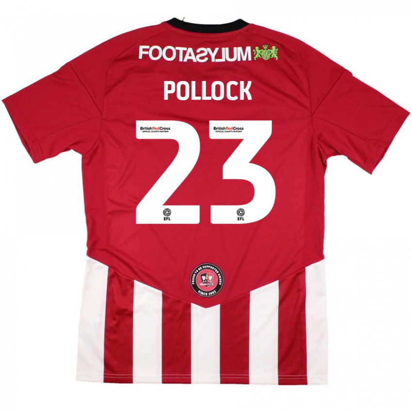 Kinderen Amber Pollock #23 Rood Wit Thuisshirt Thuistenue 2024/25 T-Shirt