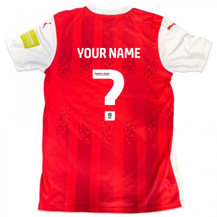 Kinderen Uw Naam #0 Rood Wit Thuisshirt Thuistenue 2024/25 T-Shirt