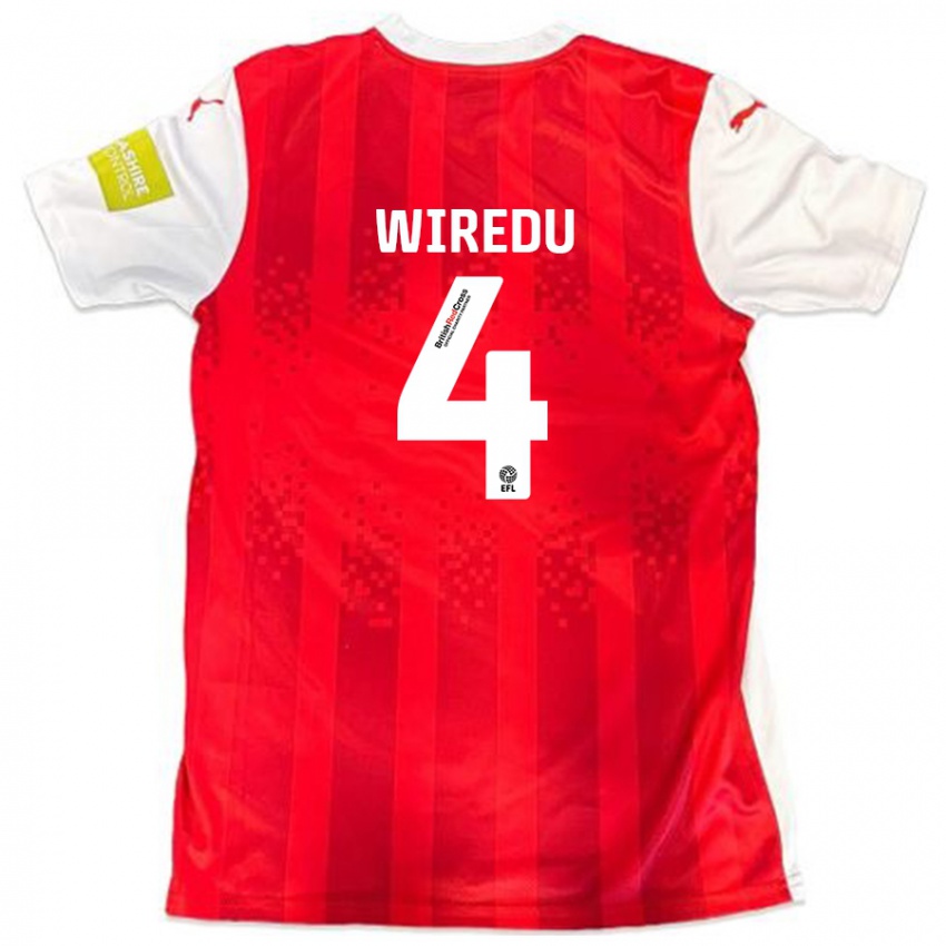 Kinderen Brendan Wiredu #4 Rood Wit Thuisshirt Thuistenue 2024/25 T-Shirt