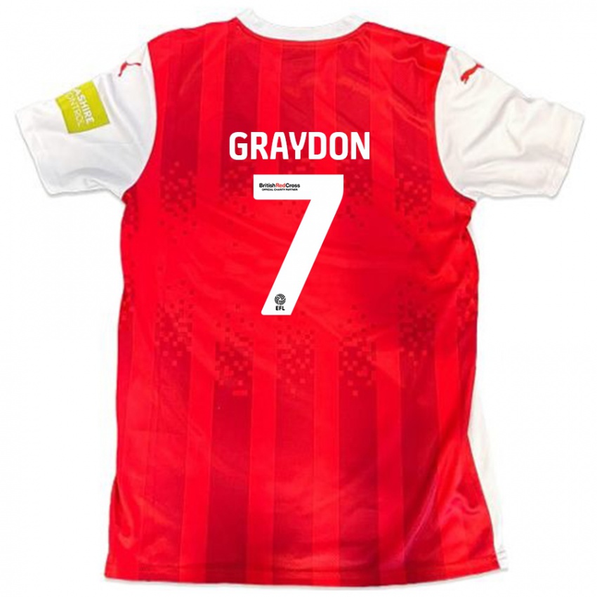 Kinderen Ryan Graydon #7 Rood Wit Thuisshirt Thuistenue 2024/25 T-Shirt