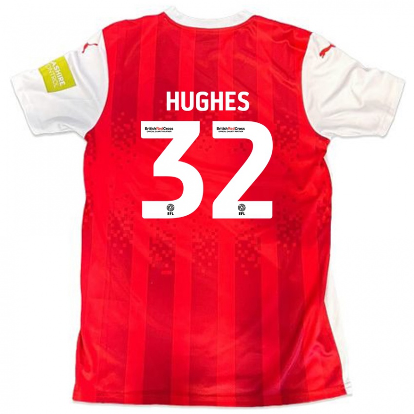 Kinderen Kayden Hughes #32 Rood Wit Thuisshirt Thuistenue 2024/25 T-Shirt