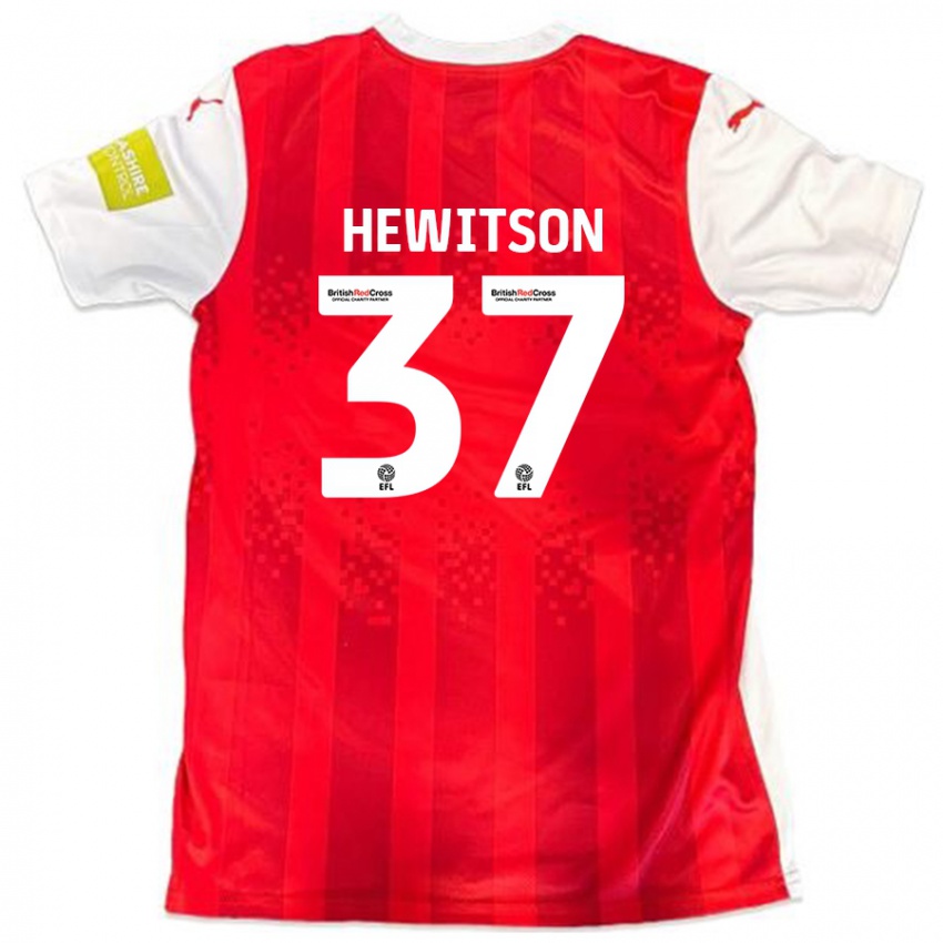 Kinderen Luke Hewitson #37 Rood Wit Thuisshirt Thuistenue 2024/25 T-Shirt