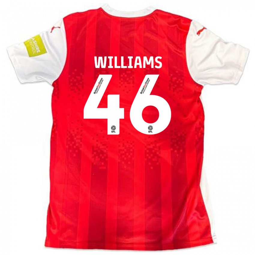 Kinderen Theo Williams #46 Rood Wit Thuisshirt Thuistenue 2024/25 T-Shirt