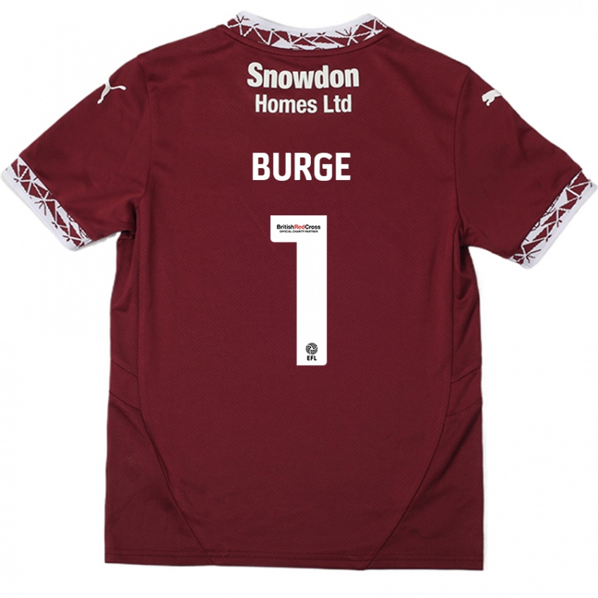 Kinderen Lee Burge #1 Bordeauxrood Thuisshirt Thuistenue 2024/25 T-Shirt