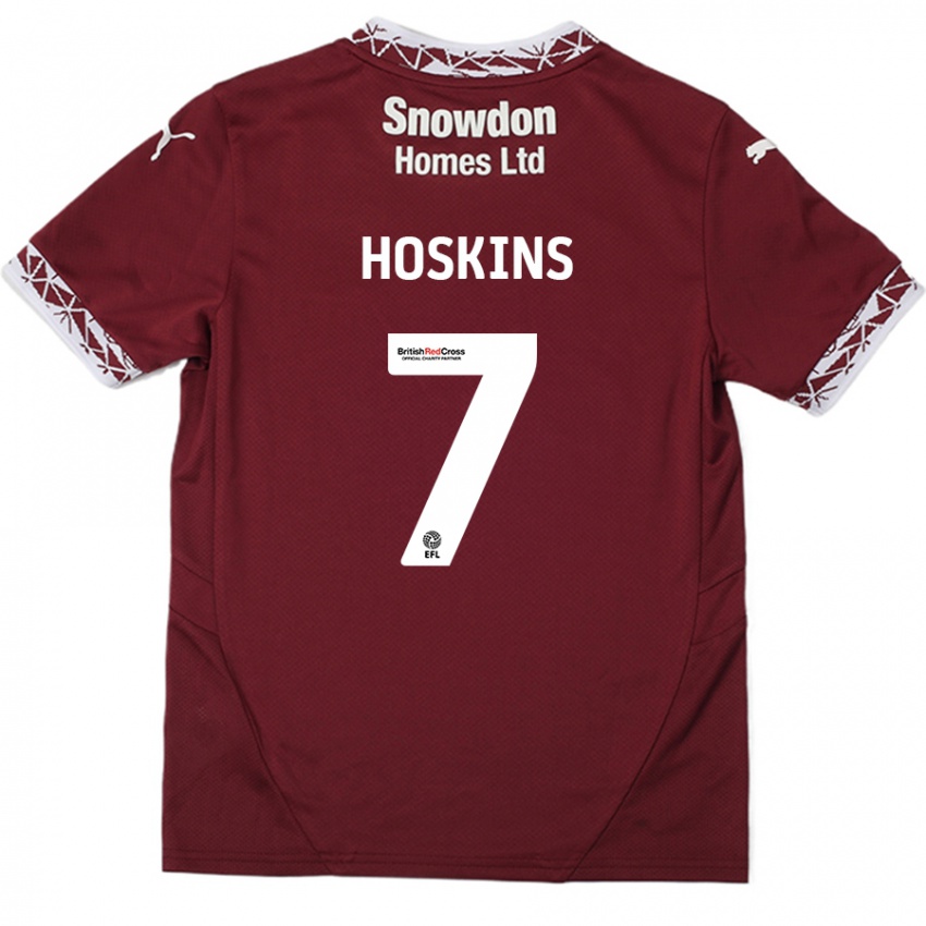 Kinderen Sam Hoskins #7 Bordeauxrood Thuisshirt Thuistenue 2024/25 T-Shirt