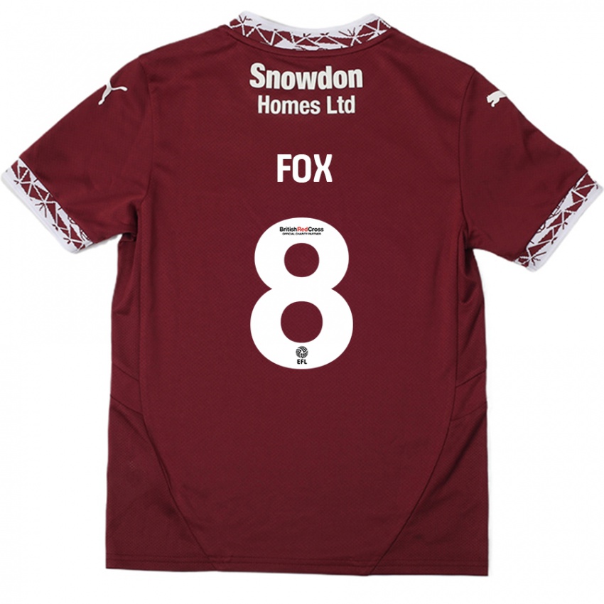 Kinderen Ben Fox #8 Bordeauxrood Thuisshirt Thuistenue 2024/25 T-Shirt