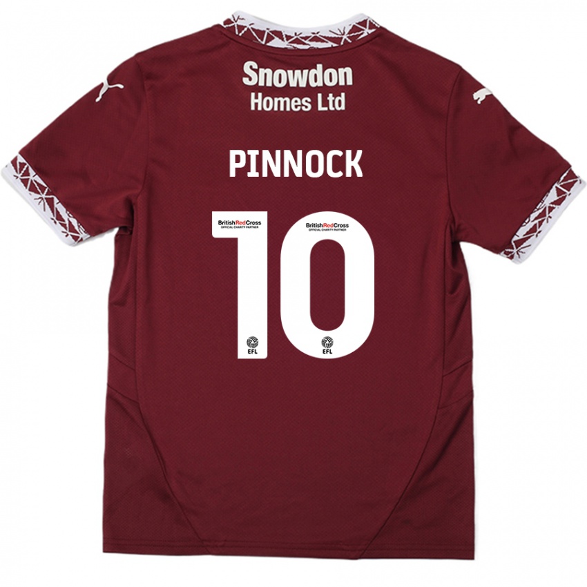 Kinderen Mitch Pinnock #10 Bordeauxrood Thuisshirt Thuistenue 2024/25 T-Shirt