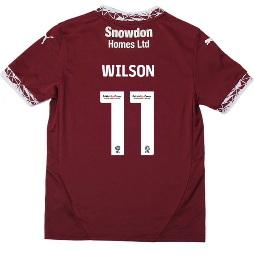 Kinderen James Wilson #11 Bordeauxrood Thuisshirt Thuistenue 2024/25 T-Shirt