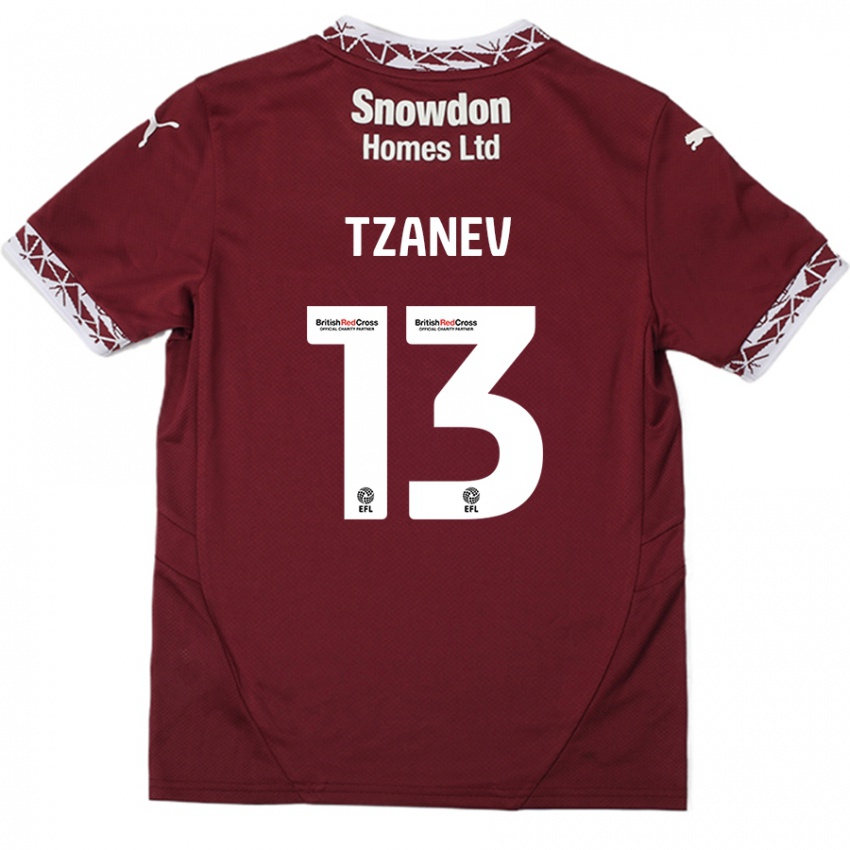 Kinderen Nik Tzanev #13 Bordeauxrood Thuisshirt Thuistenue 2024/25 T-Shirt