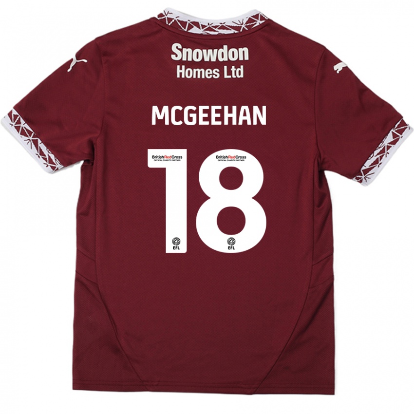 Kinderen Cameron Mcgeehan #18 Bordeauxrood Thuisshirt Thuistenue 2024/25 T-Shirt