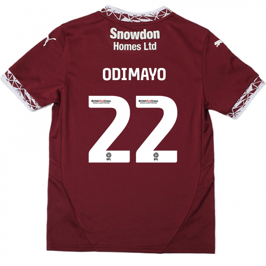 Kinderen Akin Odimayo #22 Bordeauxrood Thuisshirt Thuistenue 2024/25 T-Shirt