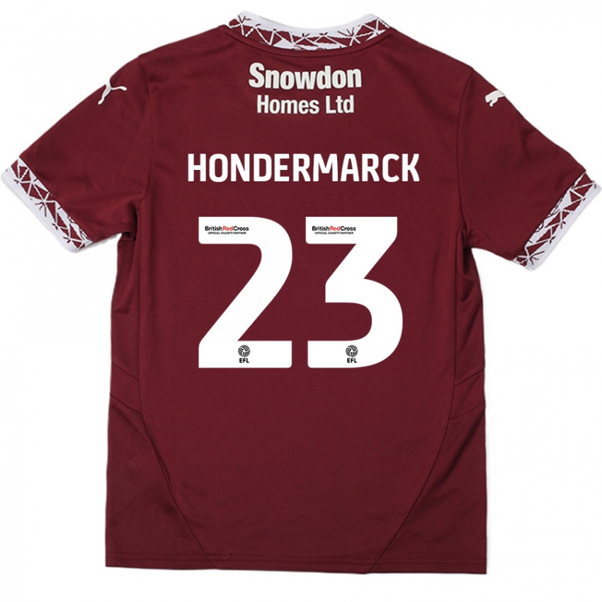 Kinderen William Hondermarck #23 Bordeauxrood Thuisshirt Thuistenue 2024/25 T-Shirt