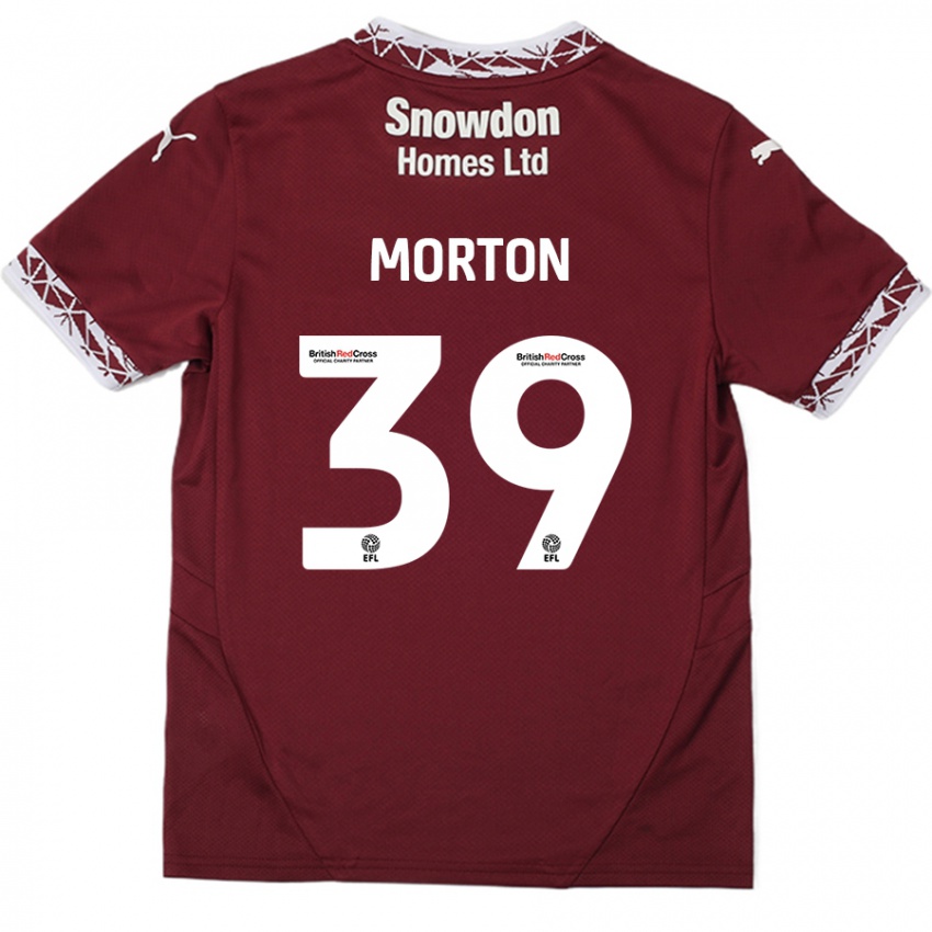 Kinderen Callum Morton #39 Bordeauxrood Thuisshirt Thuistenue 2024/25 T-Shirt