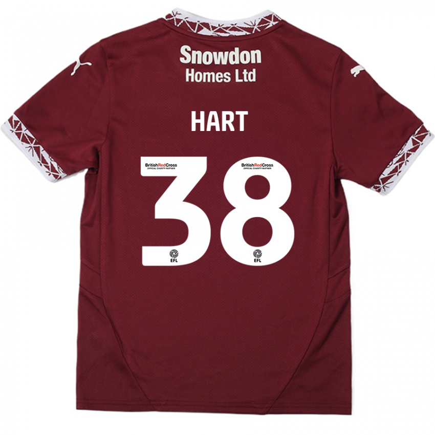 Kinderen Jamari Hart #38 Bordeauxrood Thuisshirt Thuistenue 2024/25 T-Shirt