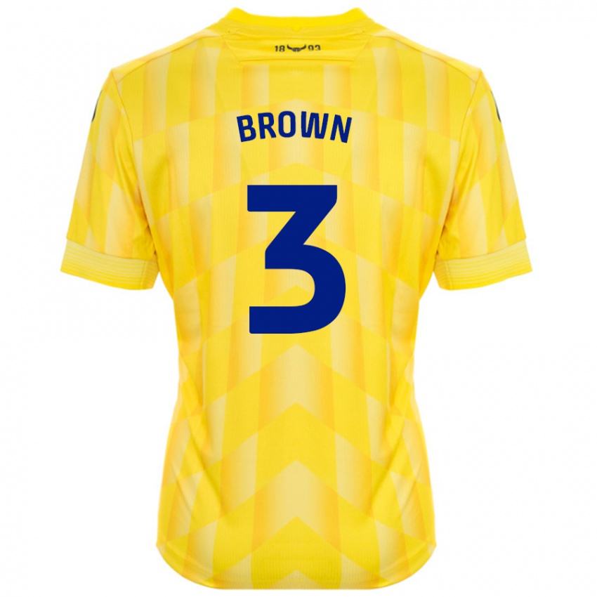 Kinderen Ciaron Brown #3 Geel Thuisshirt Thuistenue 2024/25 T-Shirt