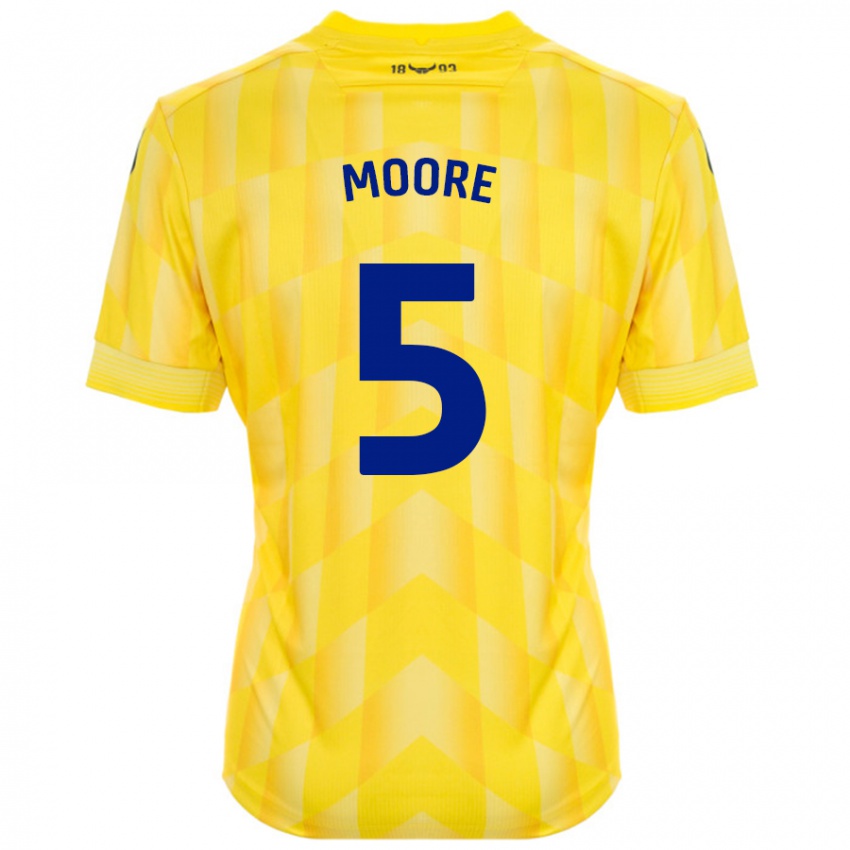 Kinderen Elliott Moore #5 Geel Thuisshirt Thuistenue 2024/25 T-Shirt