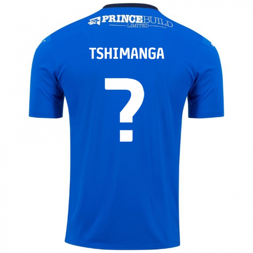 Kinderen Kabongo Tshimanga #0 Blauw Wit Thuisshirt Thuistenue 2024/25 T-Shirt