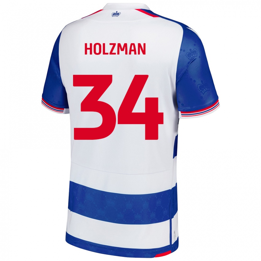 Kinderen Louie Holzman #34 Blauw Wit Thuisshirt Thuistenue 2024/25 T-Shirt