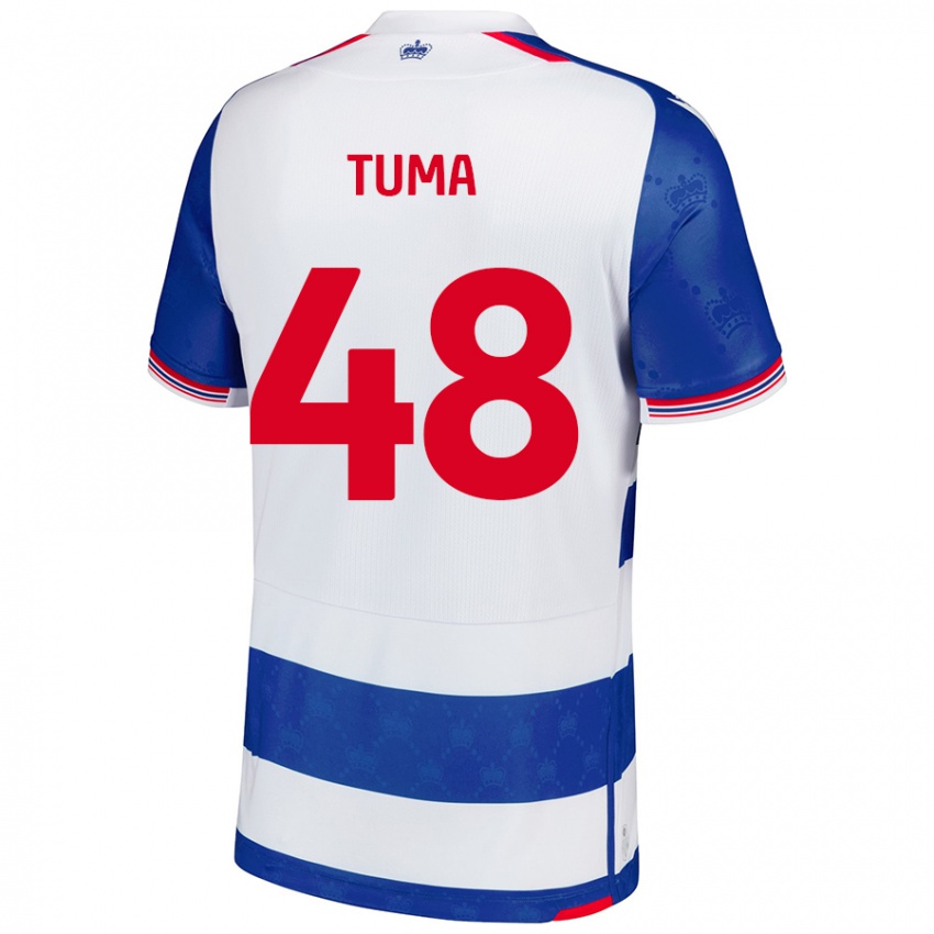 Kinderen Basil Tuma #48 Blauw Wit Thuisshirt Thuistenue 2024/25 T-Shirt