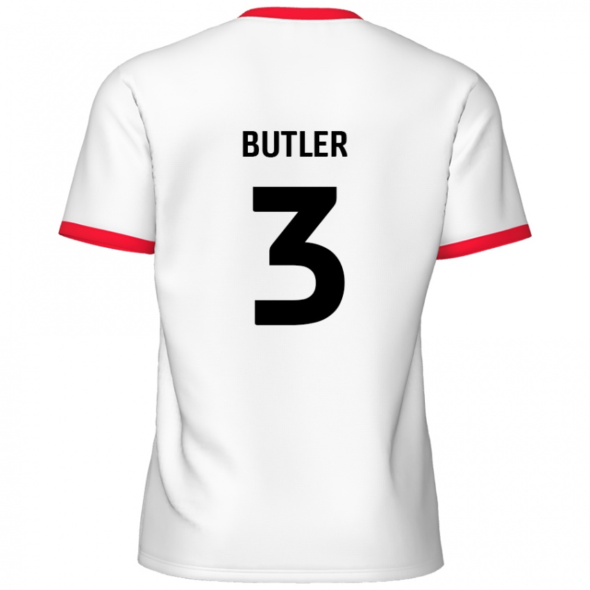 Kinderen Dan Butler #3 Wit Rood Thuisshirt Thuistenue 2024/25 T-Shirt