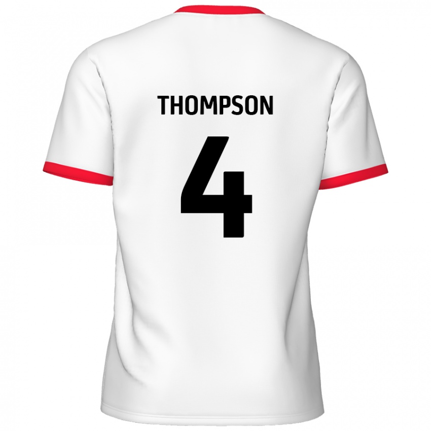 Kinderen Nathan Thompson #4 Wit Rood Thuisshirt Thuistenue 2024/25 T-Shirt