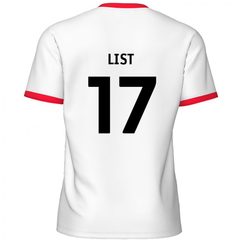 Kinderen Elliott List #17 Wit Rood Thuisshirt Thuistenue 2024/25 T-Shirt