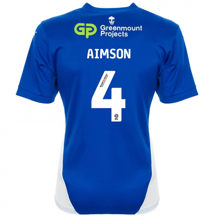 Kinderen Will Aimson #4 Blauw Wit Thuisshirt Thuistenue 2024/25 T-Shirt