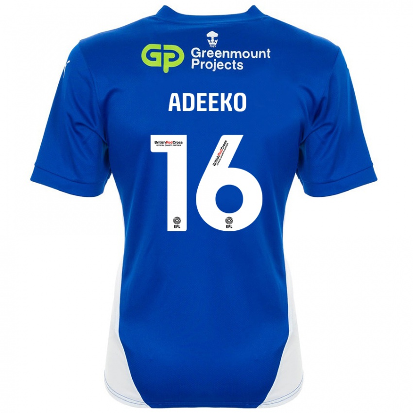 Kinderen Baba Adeeko #16 Blauw Wit Thuisshirt Thuistenue 2024/25 T-Shirt