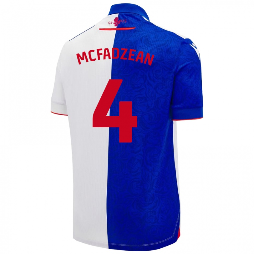 Kinderen Kyle Mcfadzean #4 Hemelsblauw Wit Thuisshirt Thuistenue 2024/25 T-Shirt